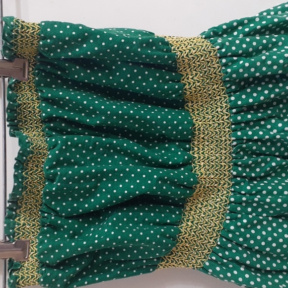 My Michelle Y2K Daisy Floral Green Butter Yellow Polka Dot  A-Line Dress - Picture 3 of 5